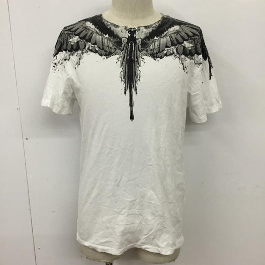 マルセロ・バーロン MARCELO BURLON Tシャツ 半袖 CMAA018F17001247 フェザープリントバイカラーTシャツ 半袖カットソー プリントTシャツ XS プリント 白 / ホワイト / X 黒 / ブラック /  メンズ USED 古着 中古 10095126