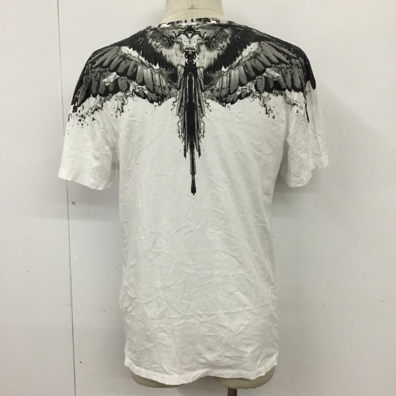 マルセロ・バーロン MARCELO BURLON Tシャツ 半袖 CMAA018F17001247 フェザープリントバイカラーTシャツ 半袖カットソー プリントTシャツ XS プリント 白 / ホワイト / X 黒 / ブラック /  メンズ USED 古着 中古 10095126