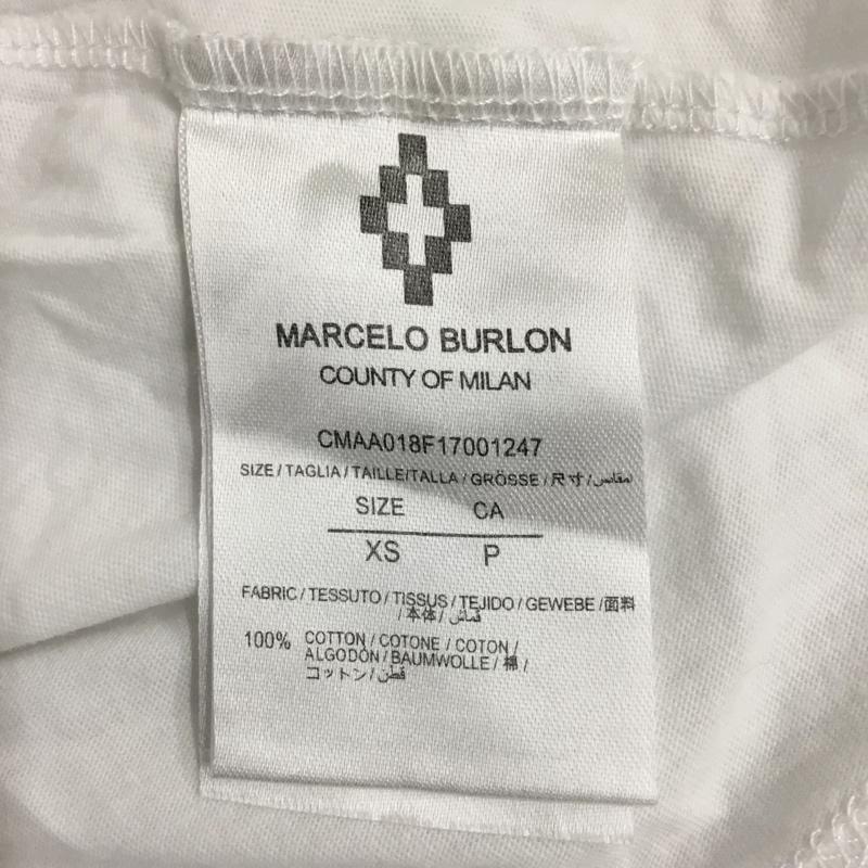 マルセロ・バーロン MARCELO BURLON Tシャツ 半袖 CMAA018F17001247 フェザープリントバイカラーTシャツ 半袖カットソー プリントTシャツ XS プリント 白 / ホワイト / X 黒 / ブラック /  メンズ USED 古着 中古 10095126