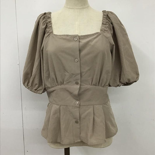 ダブルクローゼット w closet カットソー 七分袖 長袖カットソー スクエアネック カラーカットソー 前開カットソー FREE 無地 茶 / ブラウン /  レディース USED 古着 中古 10095147