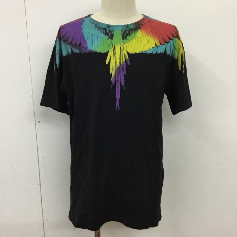 マルセロ・バーロン MARCELO BURLON Tシャツ 半袖 半袖カットソー プリントTシャツ クルーネックシャツ WINGST-SHIRT フェザープリントTシャツ S プリント 黒 / ブラック /  メンズ USED 古着 中古 10095170