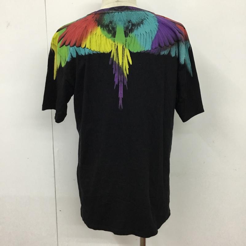 マルセロ・バーロン MARCELO BURLON Tシャツ 半袖 半袖カットソー プリントTシャツ クルーネックシャツ WINGST-SHIRT フェザープリントTシャツ S プリント 黒 / ブラック /  メンズ USED 古着 中古 10095170