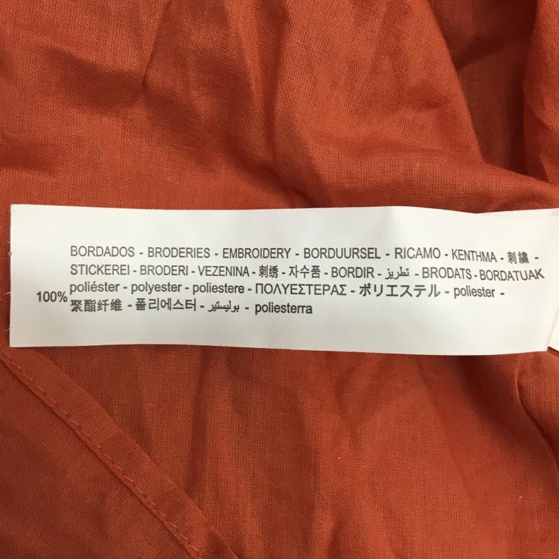 ザラ ZARA ワンピース ひざ丈スカート ノーカラーワンピース フレアワンピース 総柄ワンピース 長袖ワンピース S 総柄 橙 / オレンジ /  レディース USED 古着 中古 10095208