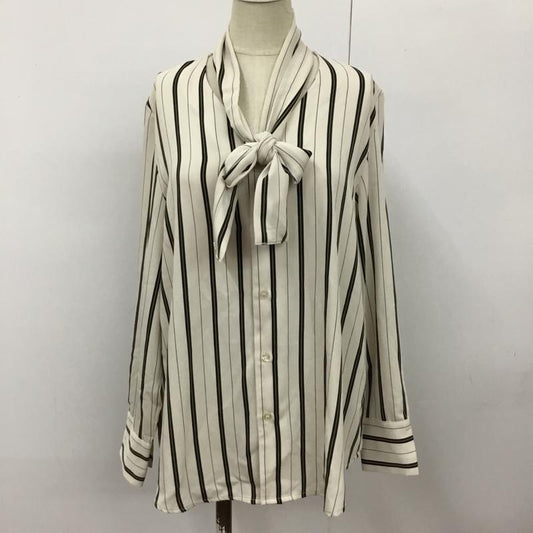 ロペピクニック ROPE' PICNIC シャツ、ブラウス 長袖 ストライプシャツ 長袖シャツ ノーカラーシャツ 長袖カットソー 38 ストライプ 白 / ホワイト / X 黒 / ブラック / X ベージュ / ベージュ /  レディース USED 古着 中古 10095227