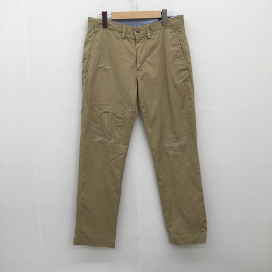 ラルフローレン RALPHLAUREN パンツ チノパン The Polo Chino Stretch Twill リペア加工 L30 30インチ 刺繍 ベージュ / ベージュ /  メンズ USED 古着 中古 10095229