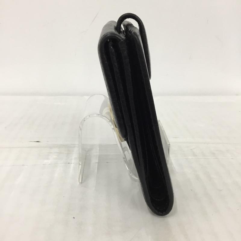 グッチ GUCCI 財布 二つ折り GG 無地 黒 / ブラック / X 金 / ゴールド /  レディース USED 古着 中古 10095281