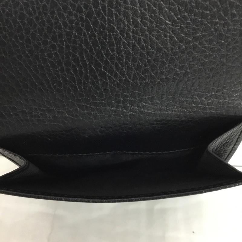 グッチ GUCCI 財布 二つ折り GG 無地 黒 / ブラック / X 金 / ゴールド /  レディース USED 古着 中古 10095281