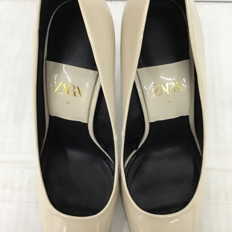 ザラ ZARA パンプス パンプス 1202 710 002 ポインテッドトゥ ハイヒール EU37 無地 アイボリー / アイボリー /  レディース USED 古着 中古 10095350