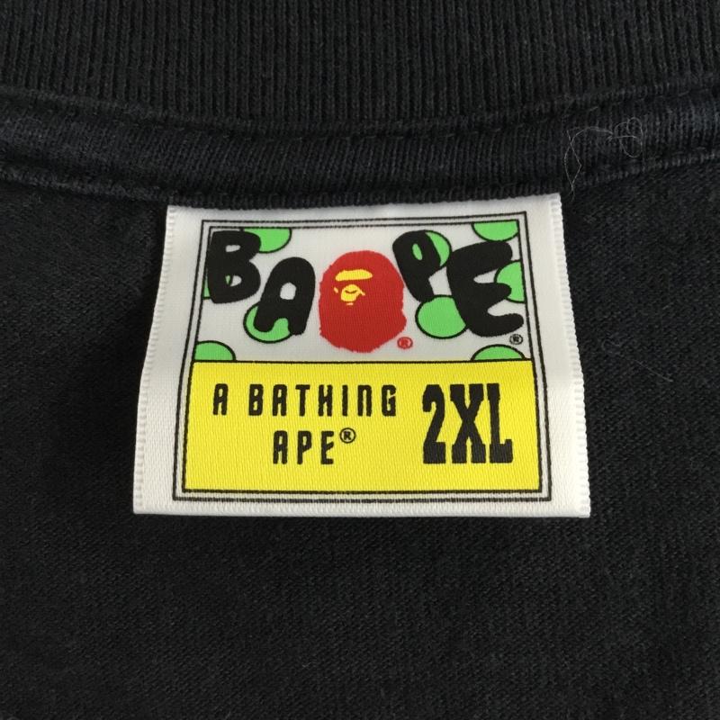 アベイシングエイプ A BATHING APE カットソー 長袖 長袖カットソー 無地カットソー クルーネックカットソー XXL 無地 黒 / ブラック /  メンズ USED 古着 中古 10095433