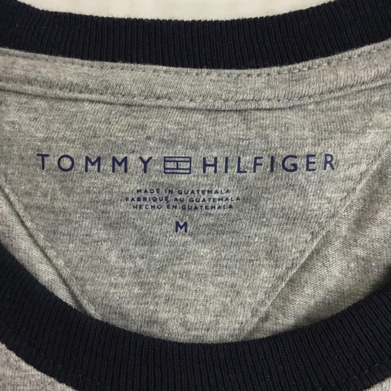 トミーヒルフィガー TOMMY HILFIGER Tシャツ 半袖 半袖カットソー プリントTシャツ クルーネックカットソー M ロゴ、文字 灰 / グレー /  メンズ USED 古着 中古 10095434