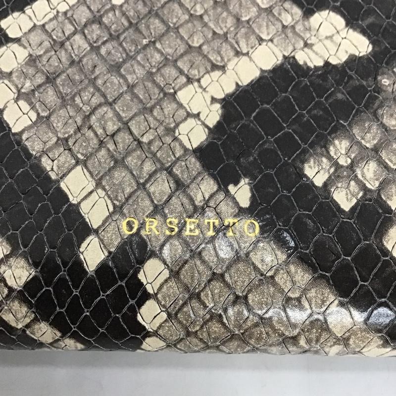 アンペルマン AMPELMANN 財布 長財布 ヘビ柄 ラウンドファスナー 箱有 ロゴ、文字 黒 / ブラック /  レディース USED 古着 中古 10095489