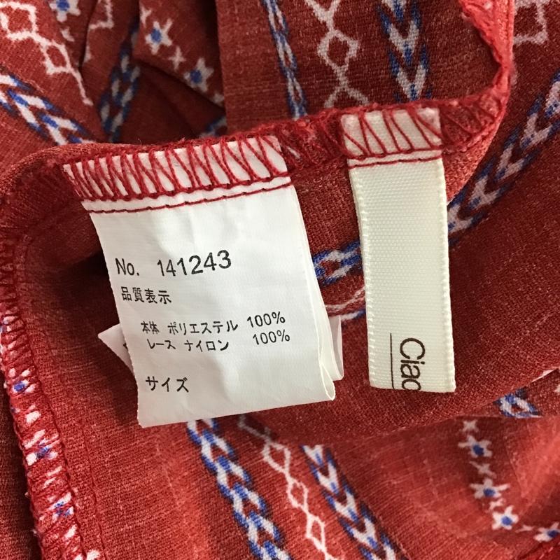 チャオパニック CIAOPANIC カットソー 半袖 FREE 総柄 赤 / レッド /  レディース USED 古着 中古 10095512