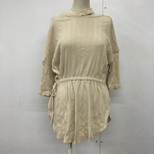 アズールバイマウジー AZUL BY MOUSSY カットソー 半袖 250DAS80-043H ショルダースリットブラウジングトップス S 無地 ベージュ / ベージュ /  レディース USED 古着 中古 10095518