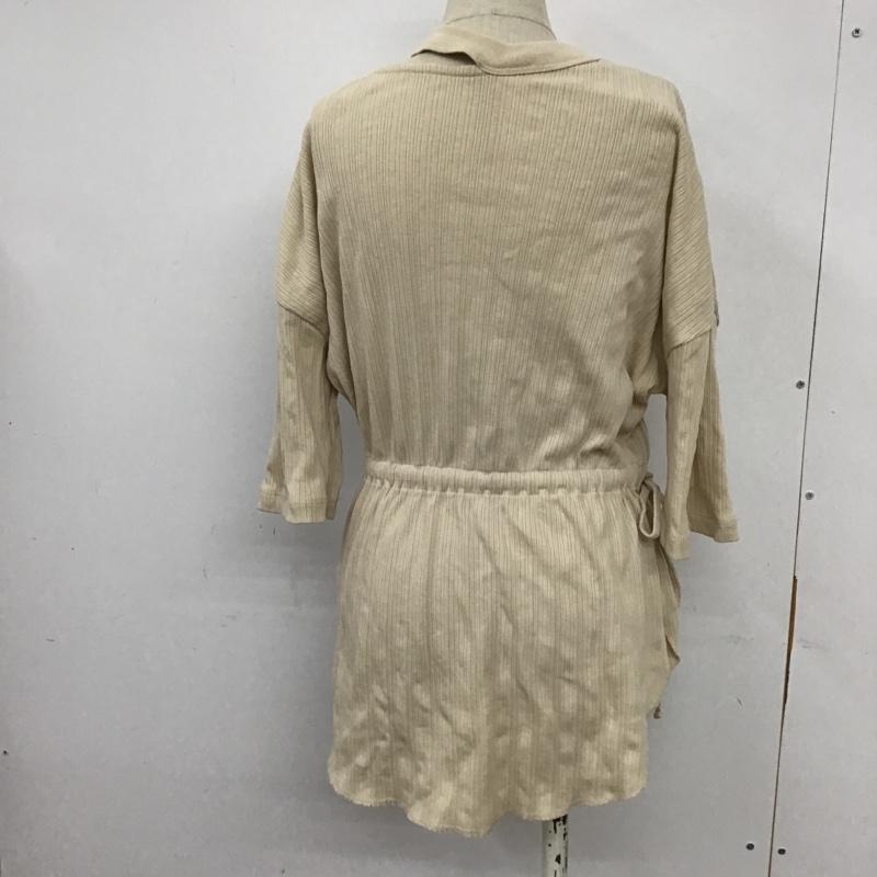アズールバイマウジー AZUL BY MOUSSY カットソー 半袖 250DAS80-043H ショルダースリットブラウジングトップス S 無地 ベージュ / ベージュ /  レディース USED 古着 中古 10095518