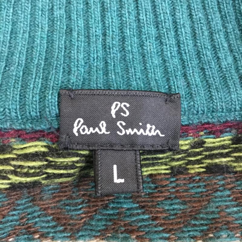 ポールスミス Paul Smith カーディガン 長袖 L ボーダー柄 緑 / グリーン /  メンズ USED 古着 中古 10095546