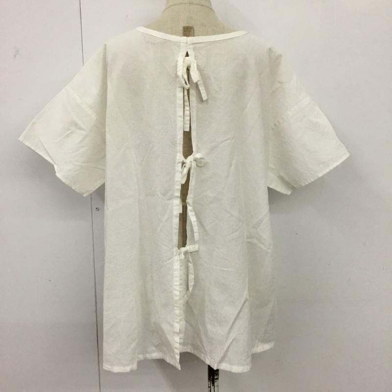 サマンサモスモス Samansa Mos2 カットソー 半袖 1709401 リネン混後ろリボンブラウス FREE 無地 白 / ホワイト /  レディース USED 古着 中古 10095578