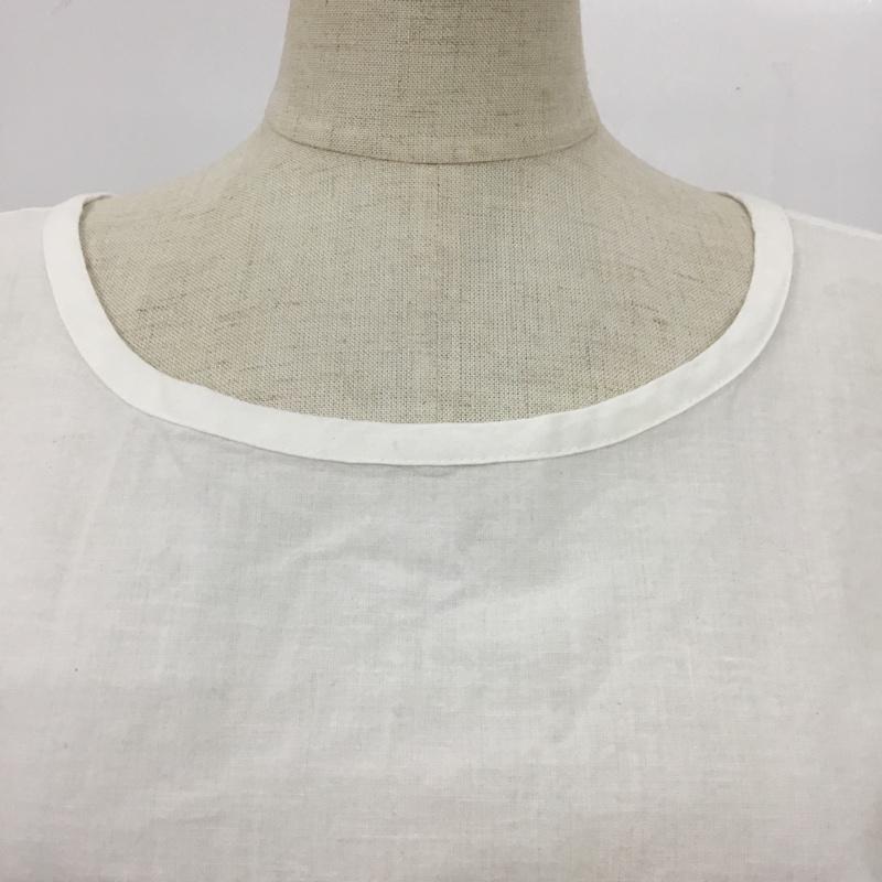 サマンサモスモス Samansa Mos2 カットソー 半袖 1709401 リネン混後ろリボンブラウス FREE 無地 白 / ホワイト /  レディース USED 古着 中古 10095578