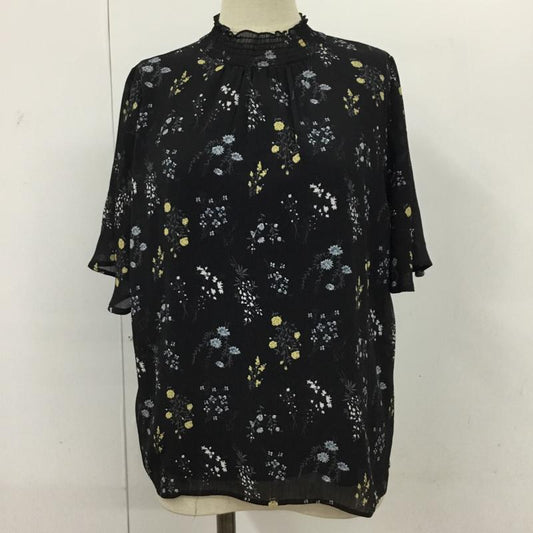 チャオパニック CIAOPANIC カットソー 半袖 141734 フレアスリーブ FREE 花柄 黒 / ブラック /  レディース USED 古着 中古 10095586