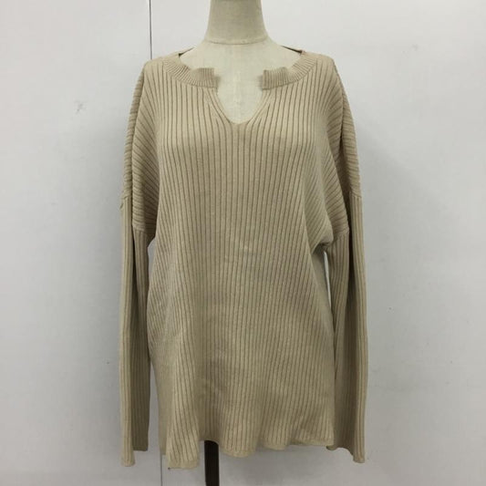 アデイインザライフ ユナイテッドアローズ A day in the life UNITED ARROWS ニット、セーター 長袖 6413-699-0281 キーネック 無地 ベージュ / ベージュ /  レディース USED 古着 中古 10095592