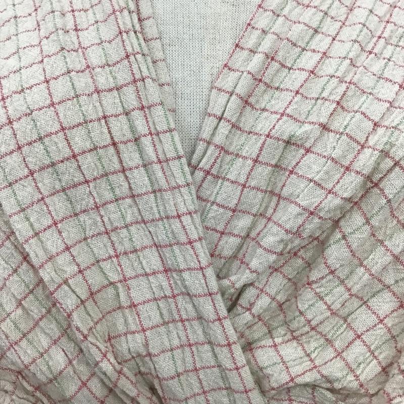 ザラ ZARA カットソー 半袖 0387 077 330 クロップド丈 S チェック ベージュ / ベージュ / X 緑 / グリーン / X 桃 / ピンク /  レディース USED 古着 中古 10095608