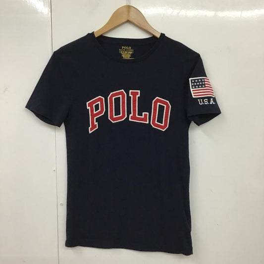 ポロラルフローレン POLO RALPH LAUREN Tシャツ 半袖 半袖カットソー Tシャツ 刺繍Tシャツ XS ロゴ、文字 紺 / ネイビー /  メンズ USED 古着 中古 10095612