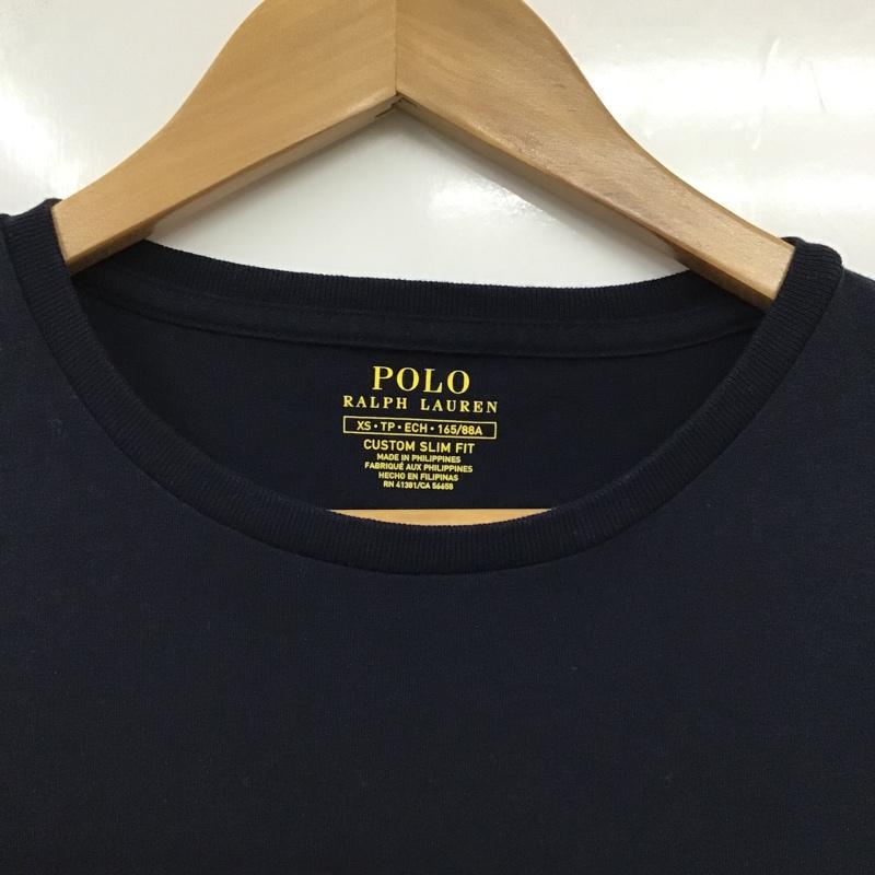 ポロラルフローレン POLO RALPH LAUREN Tシャツ 半袖 半袖カットソー Tシャツ 刺繍Tシャツ XS ロゴ、文字 紺 / ネイビー /  メンズ USED 古着 中古 10095612