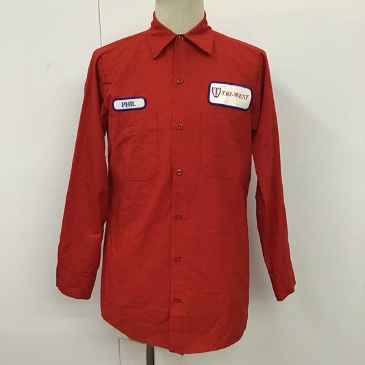 古着 USED シャツ、ブラウス 長袖 長袖シャツ カラーシャツ カジュアルシャツ 3 ロゴ、文字 赤 / レッド /  メンズ USED 古着 中古 10095661