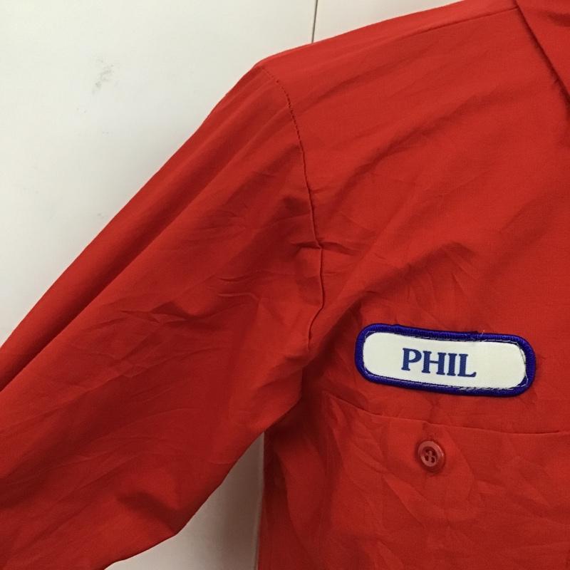古着 USED シャツ、ブラウス 長袖 長袖シャツ カラーシャツ カジュアルシャツ 3 ロゴ、文字 赤 / レッド /  メンズ USED 古着 中古 10095661