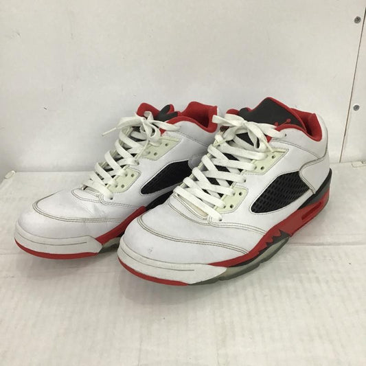 ナイキ NIKE スニーカー スニーカー 819171-101 AIR JORDAN 5 RETRO LOW 28.5cm 28.5cm ワンポイント 白 / ホワイト / X 黒 / ブラック / X 赤 / レッド /  メンズ USED 古着 中古 10095699