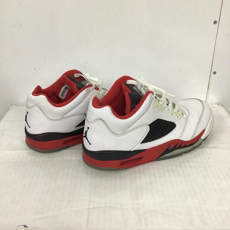 ナイキ NIKE スニーカー スニーカー 819171-101 AIR JORDAN 5 RETRO LOW 28.5cm 28.5cm ワンポイント 白 / ホワイト / X 黒 / ブラック / X 赤 / レッド /  メンズ USED 古着 中古 10095699