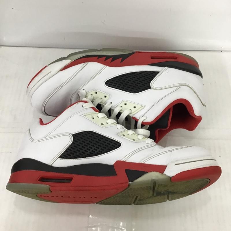 ナイキ NIKE スニーカー スニーカー 819171-101 AIR JORDAN 5 RETRO LOW 28.5cm 28.5cm ワンポイント 白 / ホワイト / X 黒 / ブラック / X 赤 / レッド /  メンズ USED 古着 中古 10095699