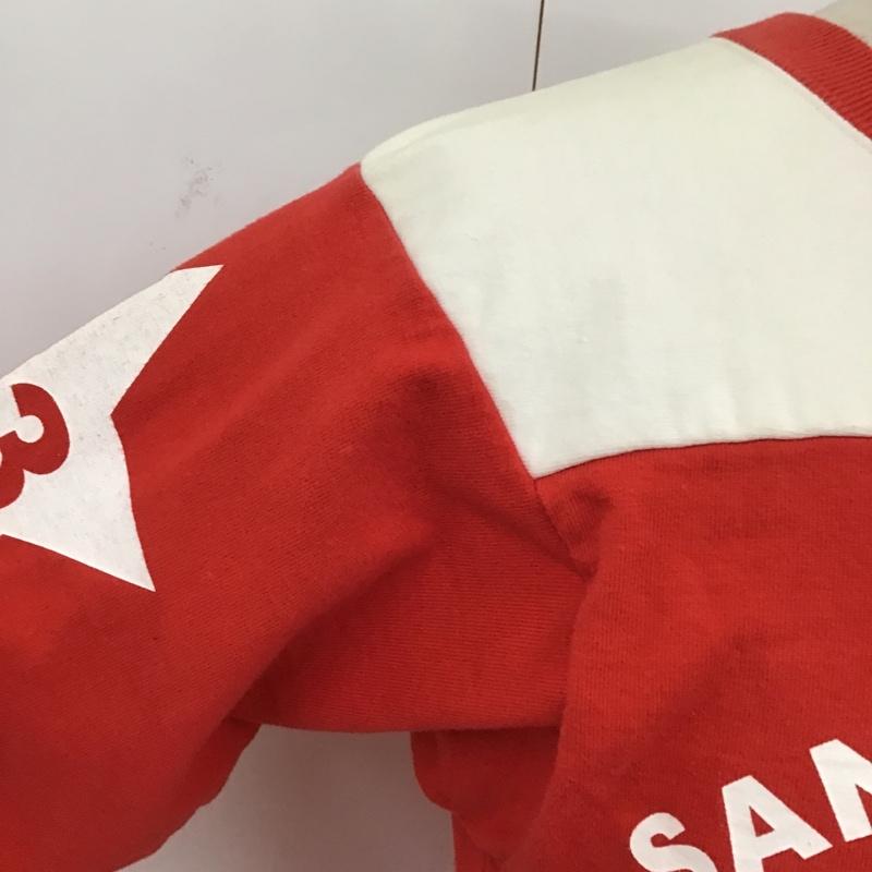 ポークチョップガレージサプライ PORKCHOP GARAGE SUPPLY Tシャツ 七分袖 プリント XS ロゴ、文字 赤 / レッド / X 白 / ホワイト /  メンズ USED 古着 中古 10095712