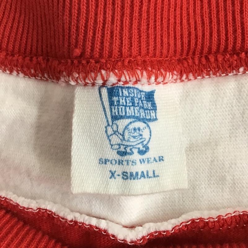 ポークチョップガレージサプライ PORKCHOP GARAGE SUPPLY Tシャツ 七分袖 プリント XS ロゴ、文字 赤 / レッド / X 白 / ホワイト /  メンズ USED 古着 中古 10095712