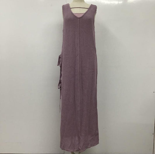カスタネ Kastane ワンピース ロングスカート KAZ1001509A0003 メッシュ サイドスリット FREE 無地 紫 / パープル /  レディース USED 古着 中古 10095735