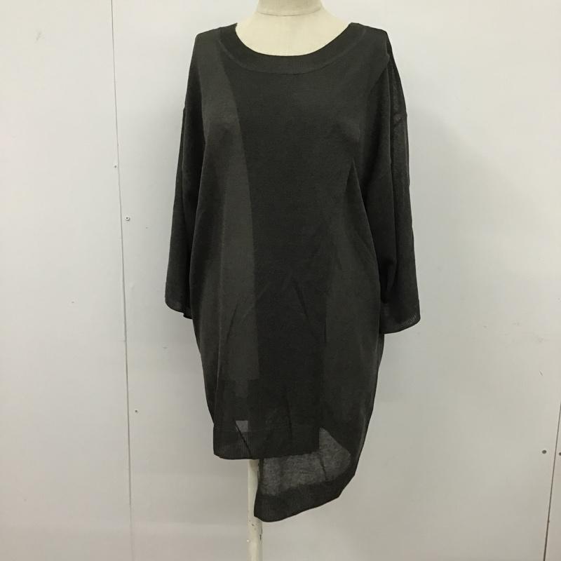 オズモーシス OSMOSIS カットソー 半袖 589240-999K 2WAYスリットニットプルオーバー 半袖カットソー シースルーカットソーOJM FREE 無地 チャコールグレー / チャコールグレー /  レディース USED 古着 中古 10095747