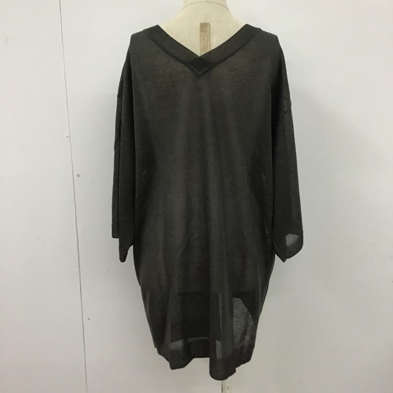 オズモーシス OSMOSIS カットソー 半袖 589240-999K 2WAYスリットニットプルオーバー 半袖カットソー シースルーカットソーOJM FREE 無地 チャコールグレー / チャコールグレー /  レディース USED 古着 中古 10095747