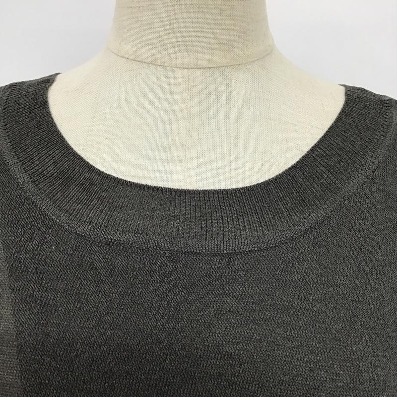 オズモーシス OSMOSIS カットソー 半袖 589240-999K 2WAYスリットニットプルオーバー 半袖カットソー シースルーカットソーOJM FREE 無地 チャコールグレー / チャコールグレー /  レディース USED 古着 中古 10095747