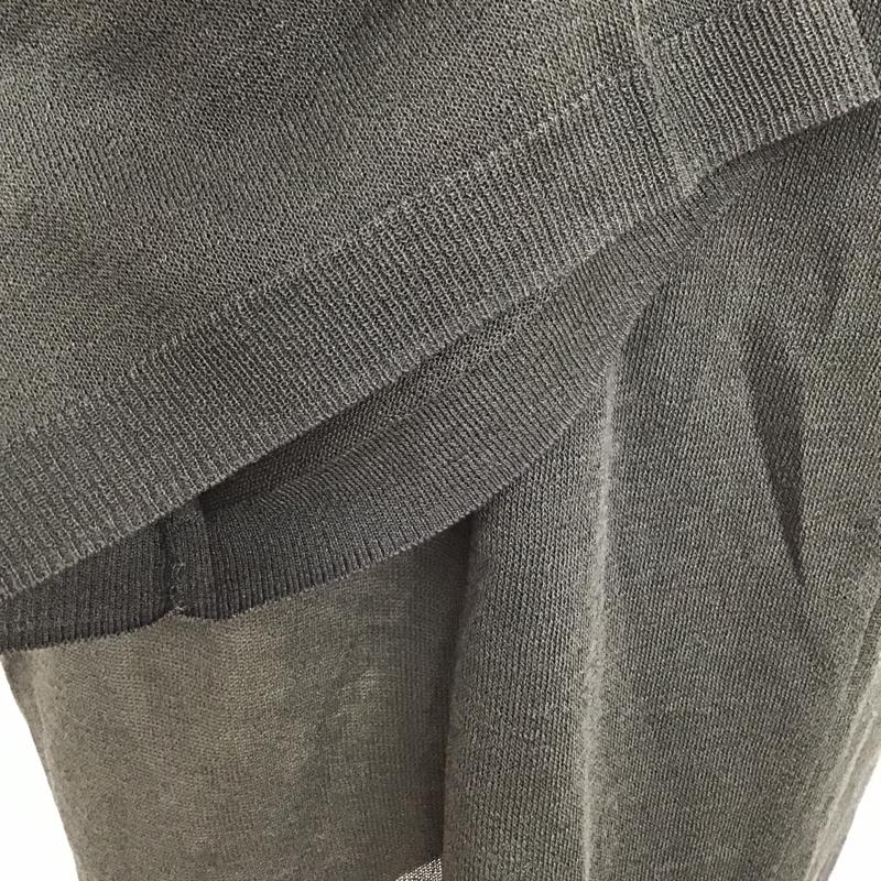 オズモーシス OSMOSIS カットソー 半袖 589240-999K 2WAYスリットニットプルオーバー 半袖カットソー シースルーカットソーOJM FREE 無地 チャコールグレー / チャコールグレー /  レディース USED 古着 中古 10095747