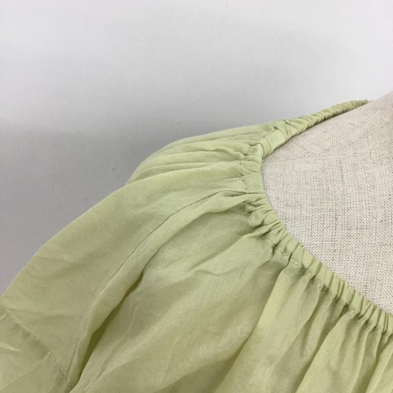 ケービーエフ KBF カットソー 半袖 KB05-23J100 ドロストギャザーブラウス 半袖カットソー 半袖ブラウス FREE 無地 緑 / グリーン /  レディース USED 古着 中古 10095756