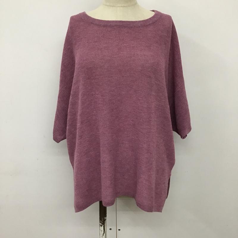 ケービーエフ KBF カットソー 半袖 半袖カットソー 半袖ニットカットソー クルーネックカットソー FREE 無地 桃 / ピンク /  レディース USED 古着 中古 10095770