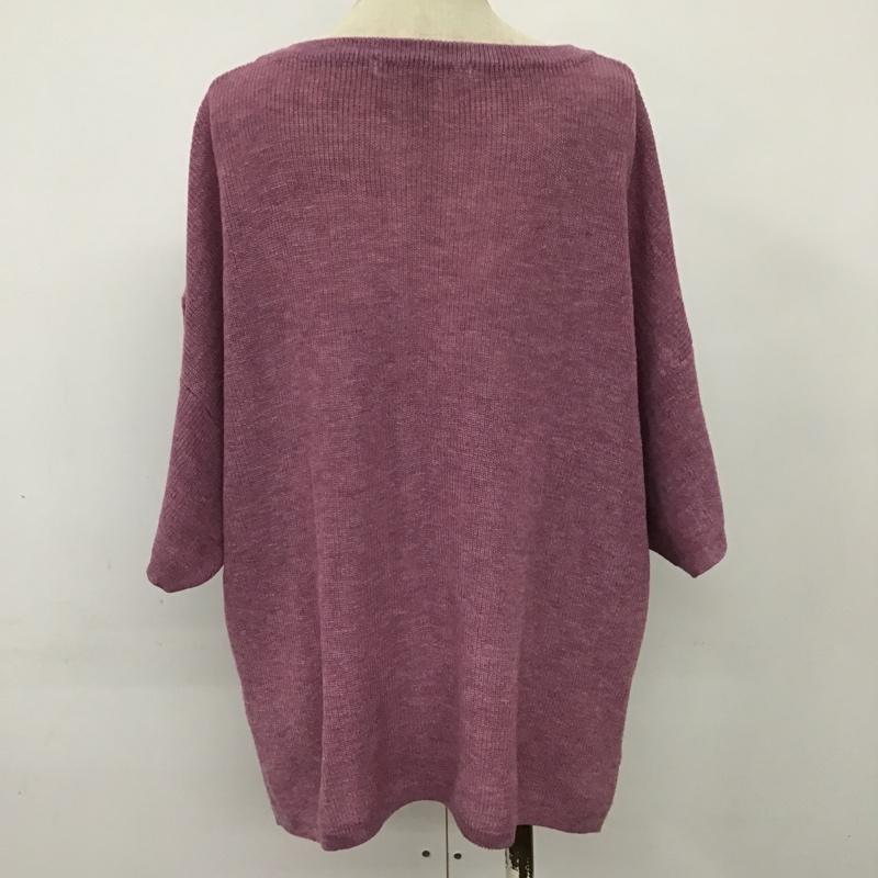 ケービーエフ KBF カットソー 半袖 半袖カットソー 半袖ニットカットソー クルーネックカットソー FREE 無地 桃 / ピンク /  レディース USED 古着 中古 10095770