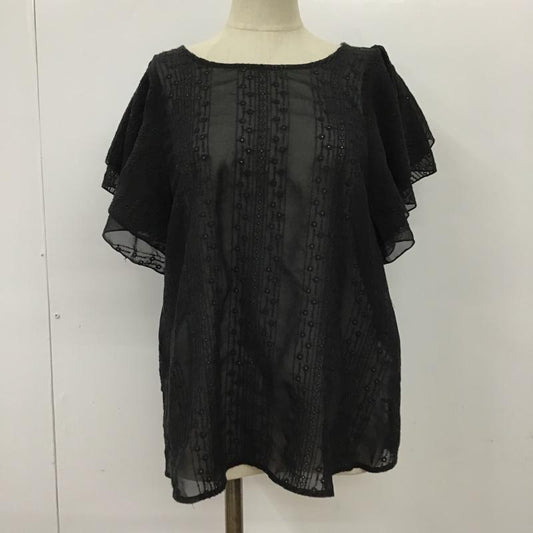 ローリーズファーム LOWRYS FARM カットソー 半袖 LF616022TS フレアスリーブ L 刺繍 黒 / ブラック /  レディース USED 古着 中古 10095804