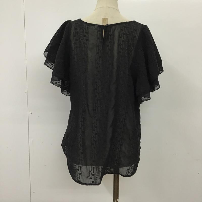 ローリーズファーム LOWRYS FARM カットソー 半袖 LF616022TS フレアスリーブ L 刺繍 黒 / ブラック /  レディース USED 古着 中古 10095804
