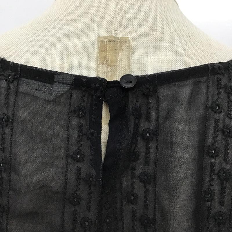 ローリーズファーム LOWRYS FARM カットソー 半袖 LF616022TS フレアスリーブ L 刺繍 黒 / ブラック /  レディース USED 古着 中古 10095804