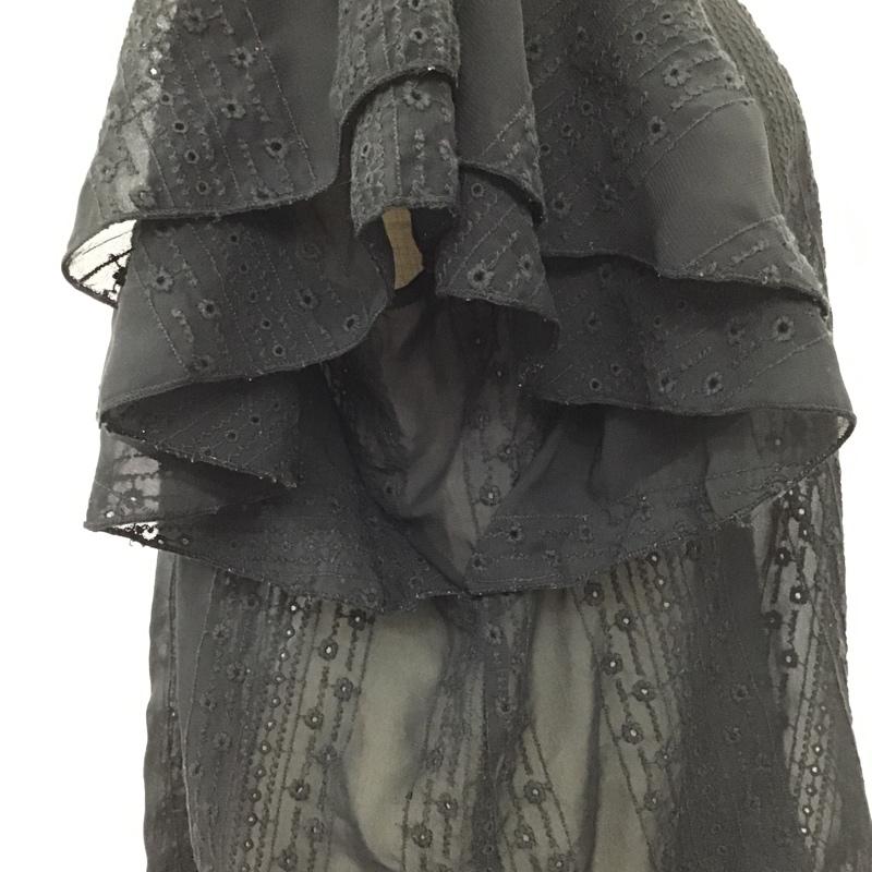 ローリーズファーム LOWRYS FARM カットソー 半袖 LF616022TS フレアスリーブ L 刺繍 黒 / ブラック /  レディース USED 古着 中古 10095804