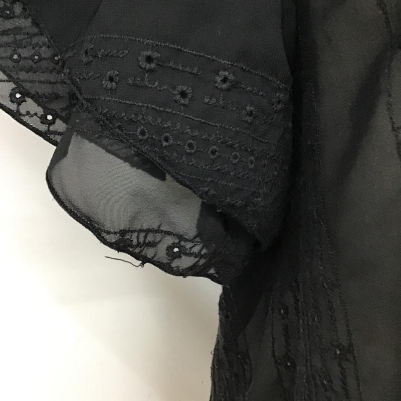 ローリーズファーム LOWRYS FARM カットソー 半袖 LF616022TS フレアスリーブ L 刺繍 黒 / ブラック /  レディース USED 古着 中古 10095804