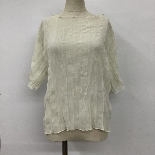 ローリーズファーム LOWRYS FARM カットソー 半袖 LF621146CF シアープリーツプルオーバー FREE 無地 オフホワイト / オフホワイト /  レディース USED 古着 中古 10095805