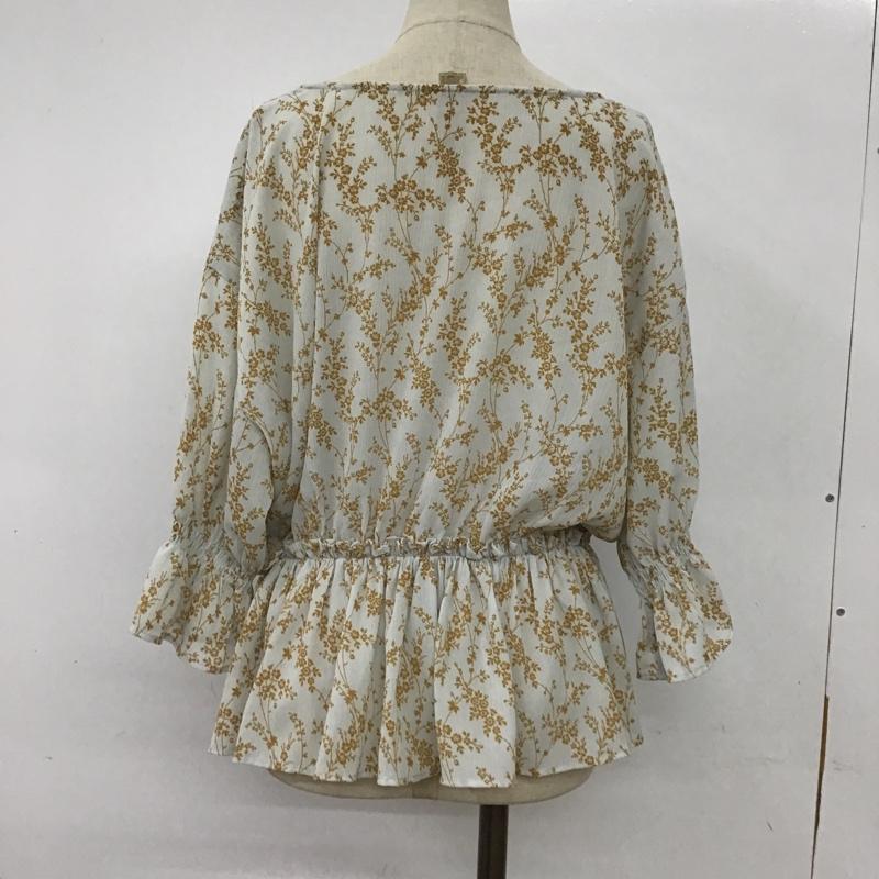 ローリーズファーム LOWRYS FARM カットソー 半袖 LF619053TK キャンディスリーブ FREE 総柄 水色 / ライトブルー / X ベージュ / ベージュ /  レディース USED 古着 中古 10095807