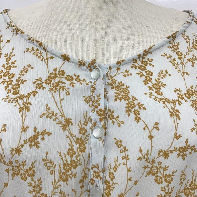 ローリーズファーム LOWRYS FARM カットソー 半袖 LF619053TK キャンディスリーブ FREE 総柄 水色 / ライトブルー / X ベージュ / ベージュ /  レディース USED 古着 中古 10095807