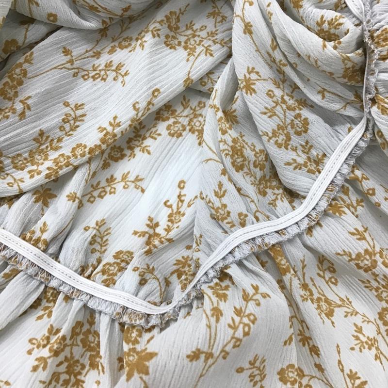 ローリーズファーム LOWRYS FARM カットソー 半袖 LF619053TK キャンディスリーブ FREE 総柄 水色 / ライトブルー / X ベージュ / ベージュ /  レディース USED 古着 中古 10095807